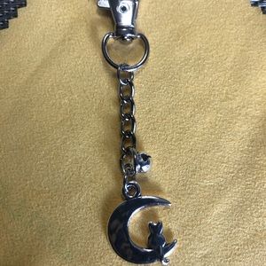 NWOT, Handmade by A Charmed Life. Silver Cat on Moon